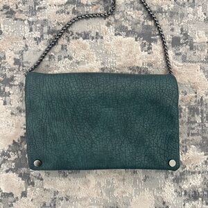 Faux Leather Green Chain Strap Bag